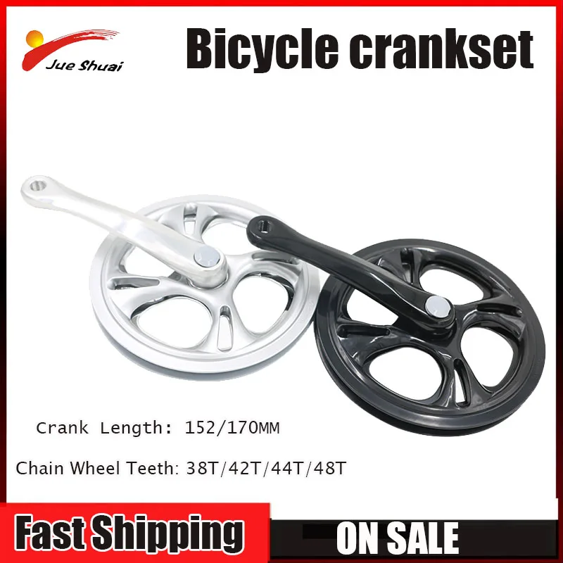 Electric Bicycle Crank Chain Wheel 152/170MM Length Mountain Bike Crankset 36T/38T/42T/48T/52T Chain Wheel Teeth for Road Bike