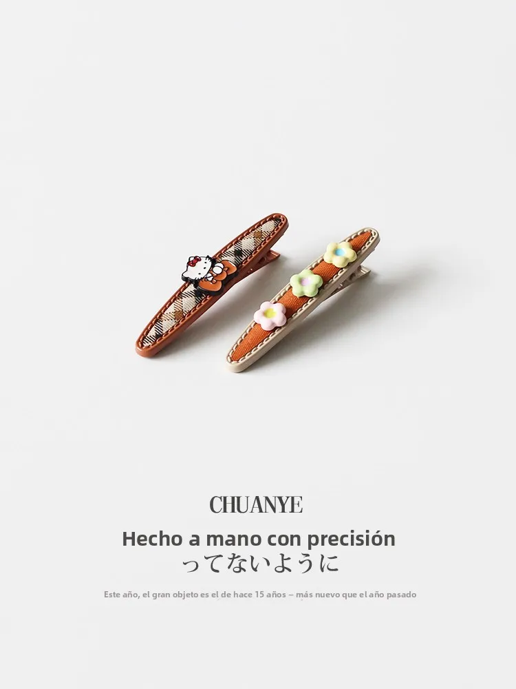 Pinzas para el Cabello Kawano Estilo Coreano con Flores Marrones de Alto Valor Estético, Accesorios para el Cabello para Niña...