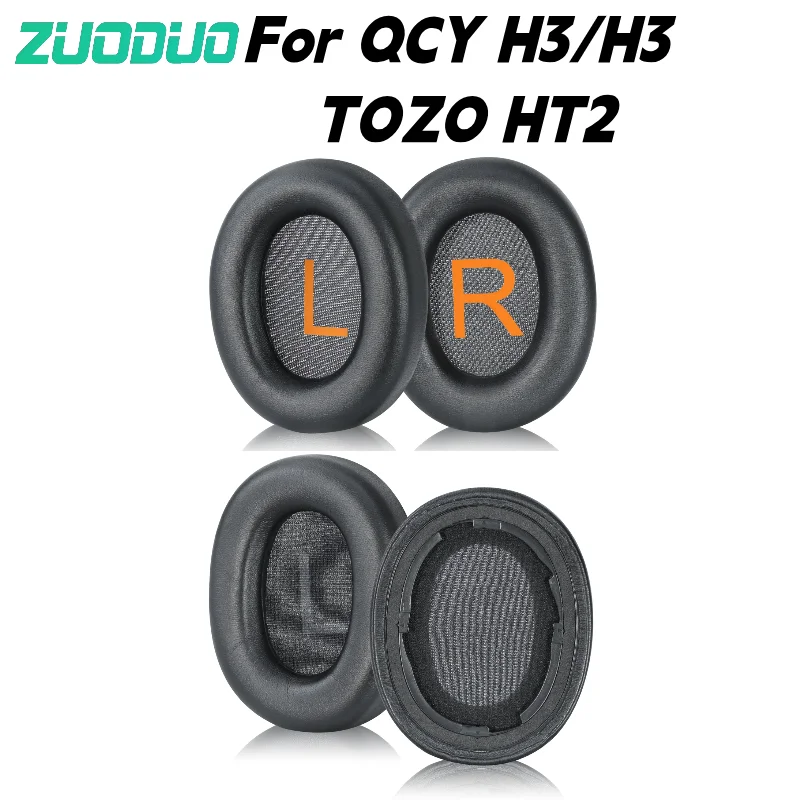 For QCY H3 TOZO HT2 ANC Headphones Replacement Earpads Foam Ear Cushion With Snap Buckle Spare Parts