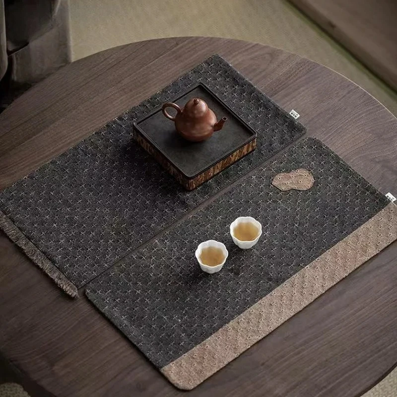 Fragrant Cloud Gauze Splicing Fabric Coasters Luxury Hot Pad For Coffee Cups Heat Insulation Placemats Chinese Tea Drinkware