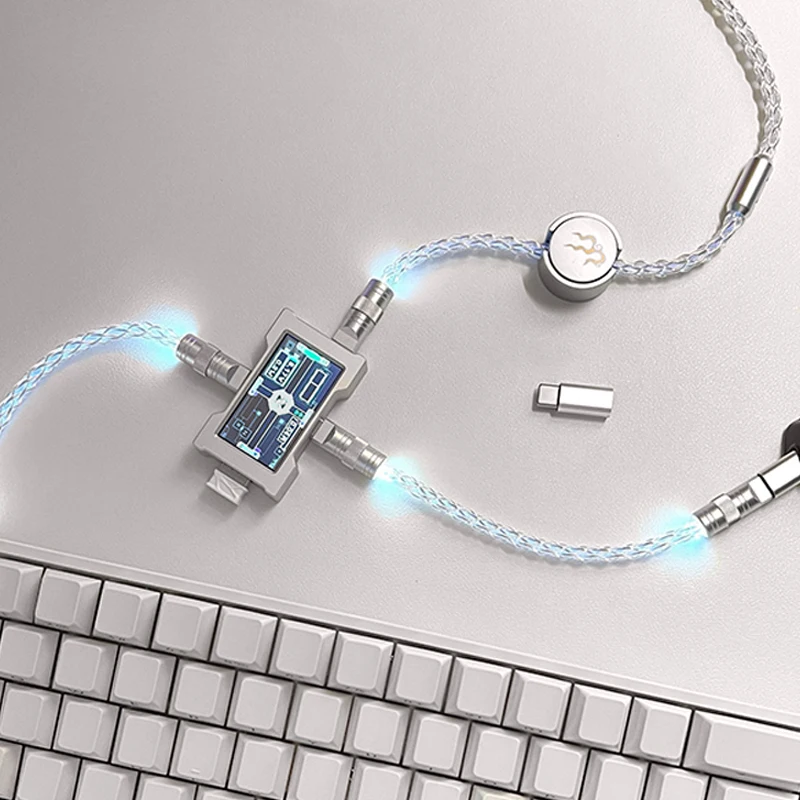 15cm/130cm C-C/USB-C Single crystal copper keyboard cable supports 8k Magnetic controllable lights for HM hub Computer Keyboard