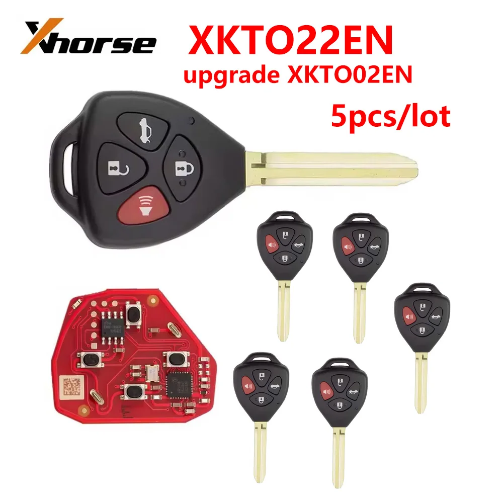 

5 шт./лот Xhorse XKTO22EN 2-го поколения провод дистанционного ключа обновление XKTO02EN 4 кнопки для Toyota