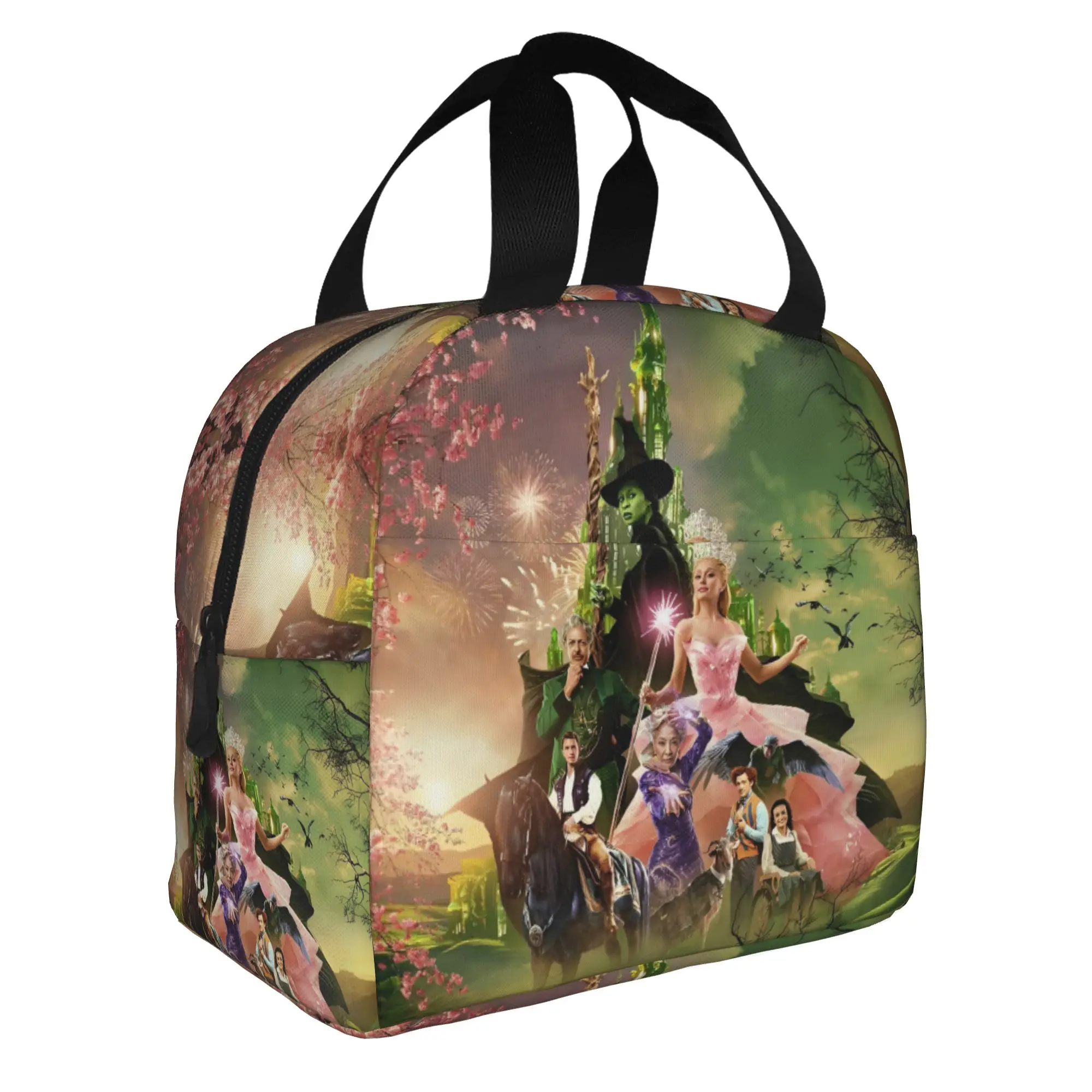 W-Wickeds Thermal Insulated Lunch Bag Glinda Elegant Good Witch Portable Lunch Container Camping Travel Multifunction Food Box
