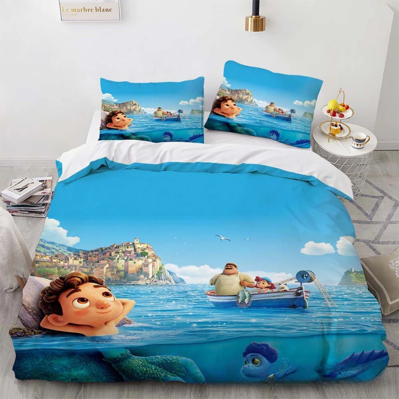ديزني لوكا الكرتون الفراش مجموعة للأطفال ، غطاء لحاف ، أنيمي المخدة ، Kawaii المفرش ، نوم حاف ، تأثيري ديكور ، هدية