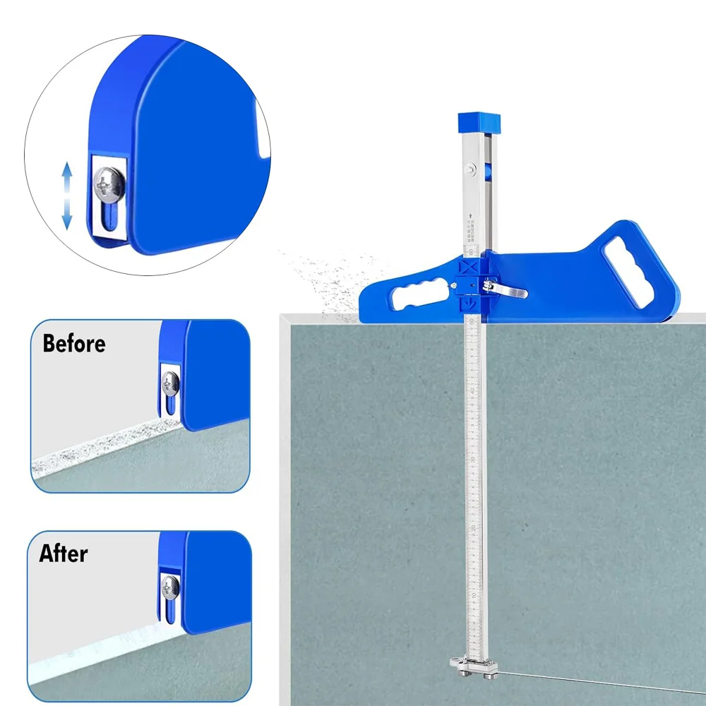 

Foldable Drywall Cutter with Nylon Handle, Hand Push Gypsum Board Cutter, Plasterboard Cutter with 10pcs Spare Blades