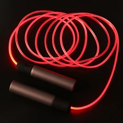 Upgraded Rechargeable Steel Built-in Fiber Optic Glowing Flashing Jump Ropes For Adults Kits Fun Fitness Exercise Skipping Rope