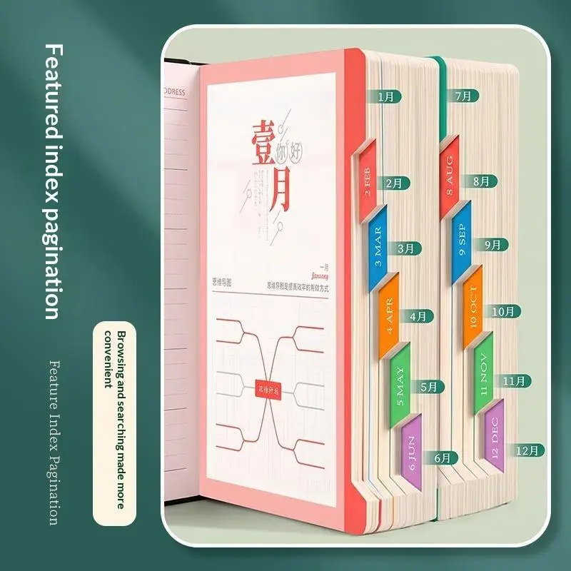 2027 Customizable Daily Schedule Notebook Soft Cover Thick Paper Planner for Office School Time Management