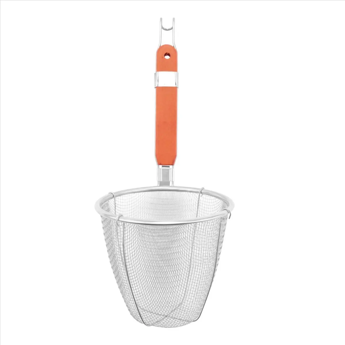 KSOL Wooden Handle Stainless Steel Kitchen Ware Dumplings Noodles Mesh Strainer 5.3