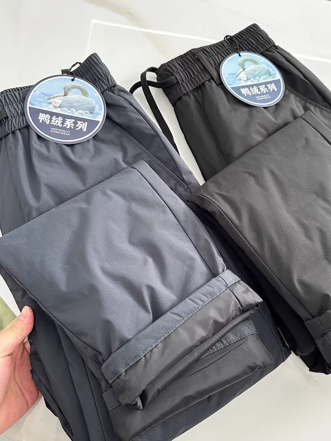 

Мужские пуховые брюки Busin Commuter 90, повседневные теплые брюки с прямыми штанинами, длинная молодежная верхняя одежда Busin Sle