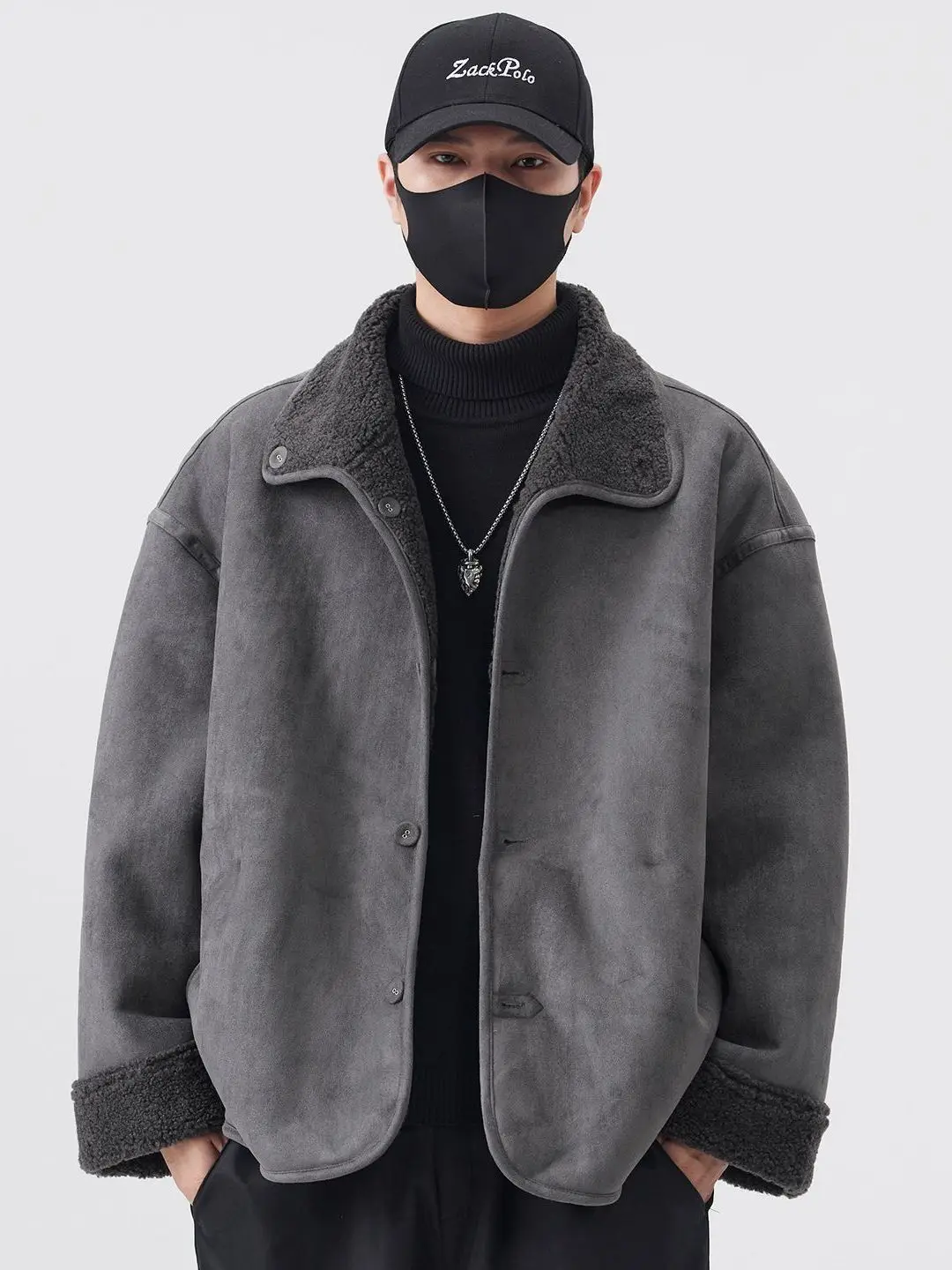 

Thiened Winter Jaet Men's Collar Stand up Coat Stand Fit Long Sve Polyester Fiber Casual Faion Outerwear