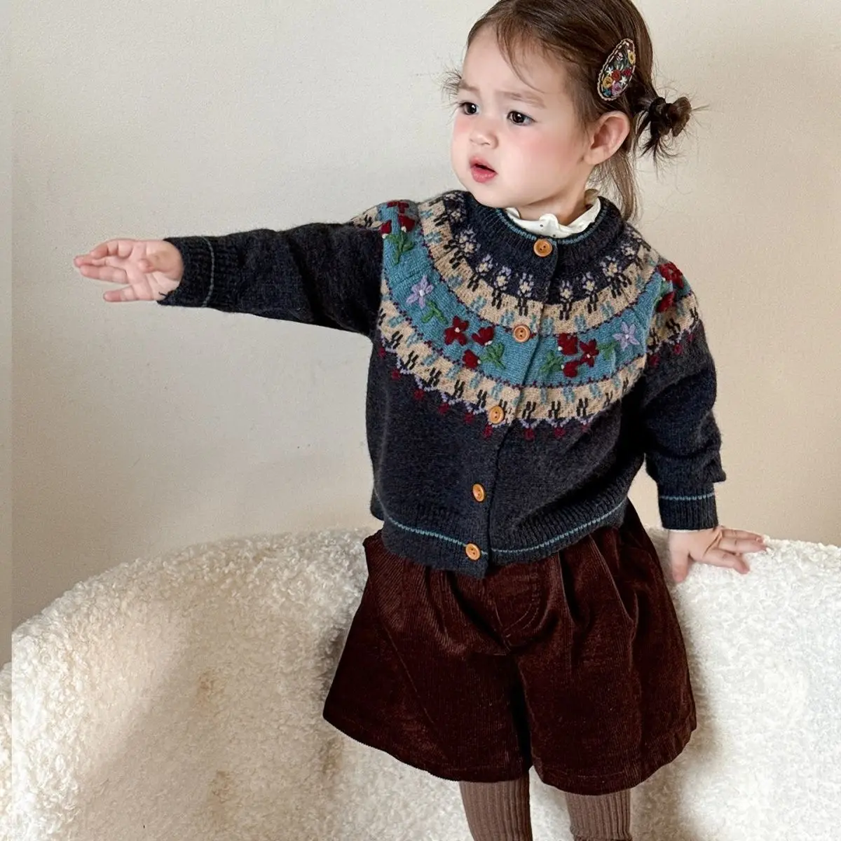 Mädchen-Strickjacke für den Herbst, Stylische und Superniedliche Kinder-Strickjacke, Babykleidung für Mädchen – Detail 5