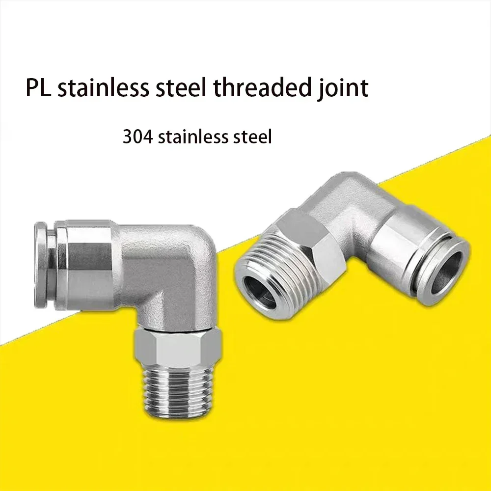 

high quality Versatile PL Pneumatic Stainless Steel Connector with BSP4mm-12mm Hose and 1/8" - 1/2" External Thread