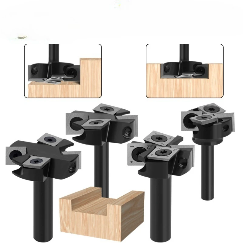 

6mm 6.35mm 8mm 12mm 12.7mm Cleaning Bottom Router Bit Wood Milling Cutter Insert-Style Spoilboard Face End Mill Carpenter Tools