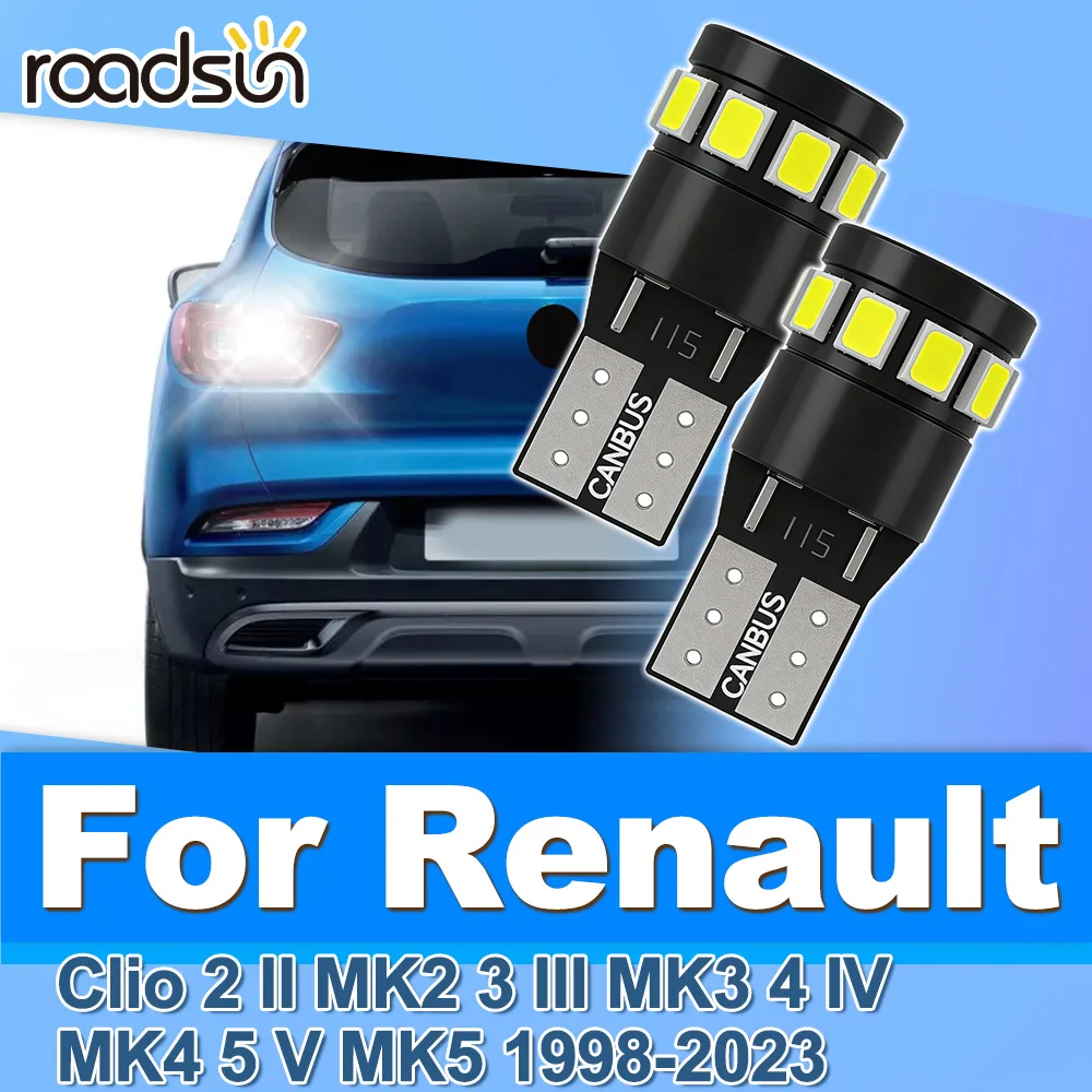 

Roadsun 2PCS For Renault Clio 2 II MK2 3 III MK3 4 IV MK4 5 V MK5 1998-2020 2021 2022 2023 LED License Plate Lamp Parking Lights