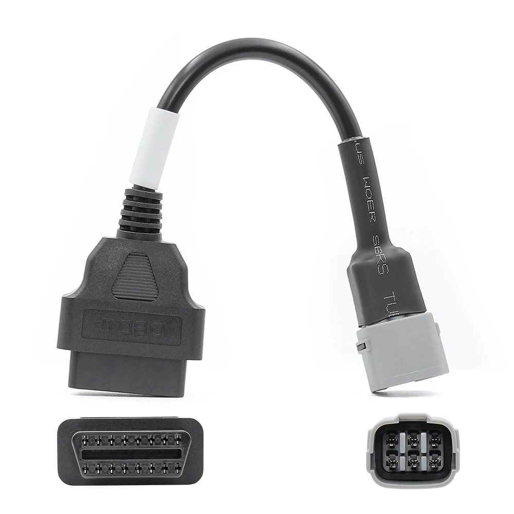 For Suzuki 6 Pin OBD2 Connector Motorcycle Diagnostic Extension Cable 6 to 16 Pin Adapter OBD 2 Extension Cable OBD2 Connector
