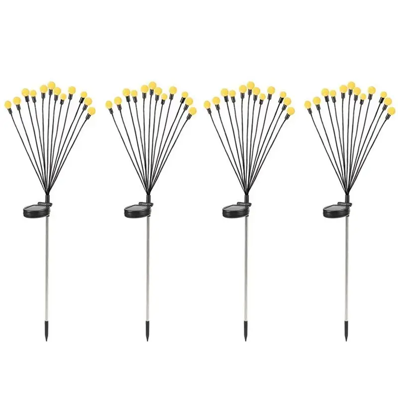 

ABUH-4 Piece Solar Garden Lights Sway By Wind, Outdoor Lights 12LED For Yard Patio Decoration Warm White