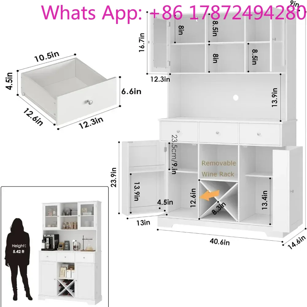 Kitchen Pantry Storage Cabinet with Swing Out Doors