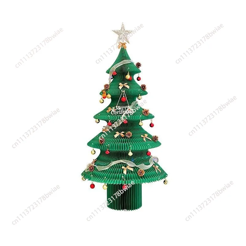 Foldable handmade Christmas tree Christmas scene light luxury new Christmas ornaments