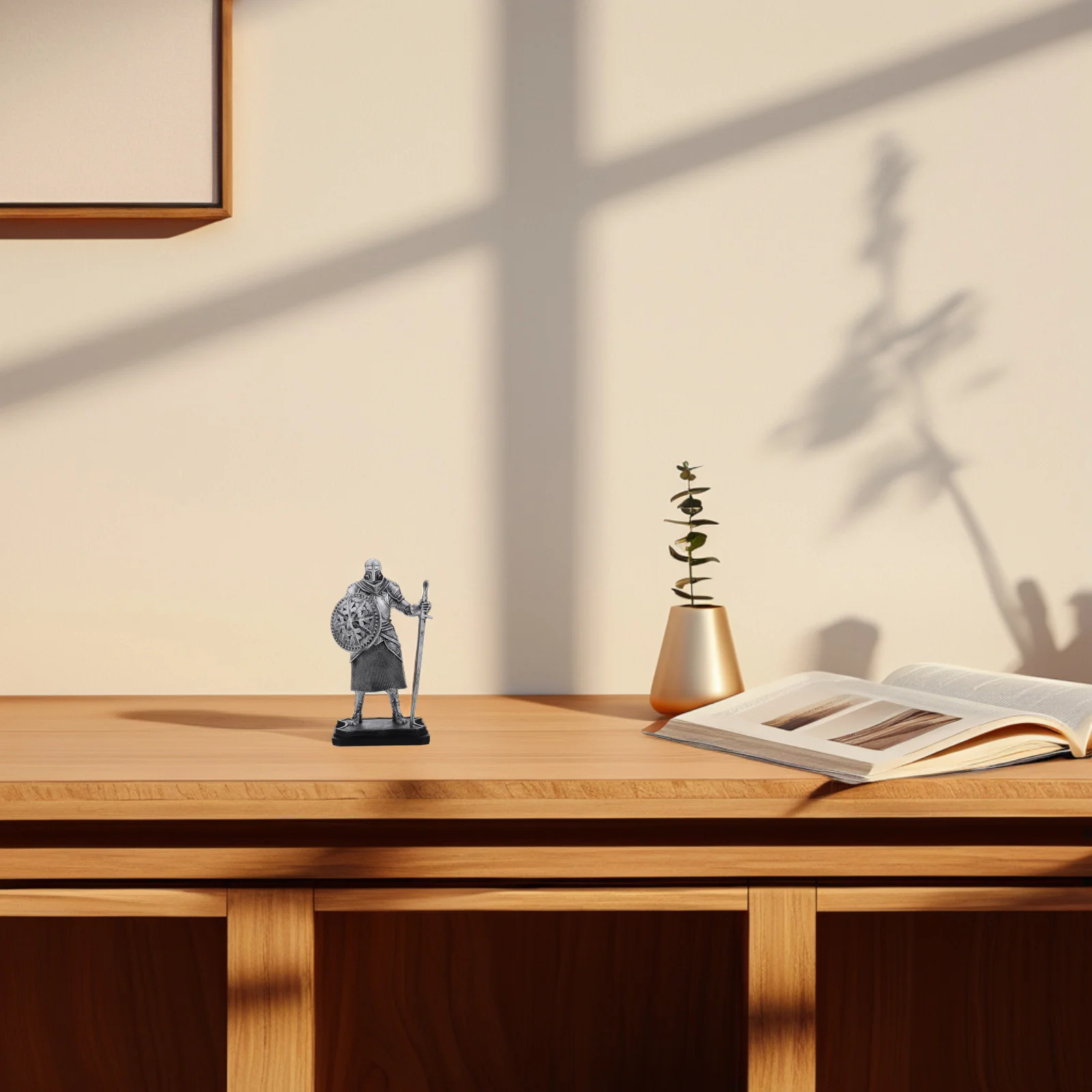 

Intricate Resin Vintage Guard Ornament Medieval Knight Sculpture Decorative Resin Craft Statue for Desk Office Living Room