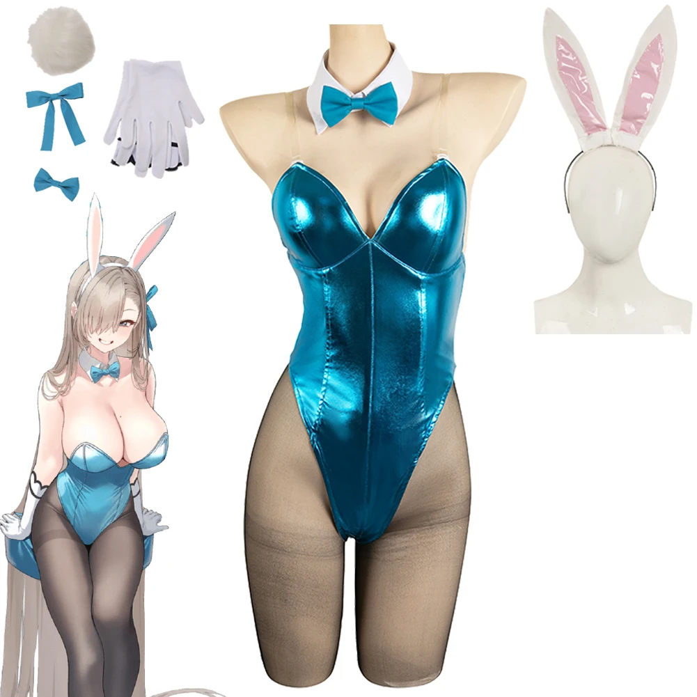 Game Blue Cosplay Archive Rabbit Girl ICHINOSE ASUNA Cosplay Fantasia Costume Disguise For Women Adult Halloween Carnival Suit