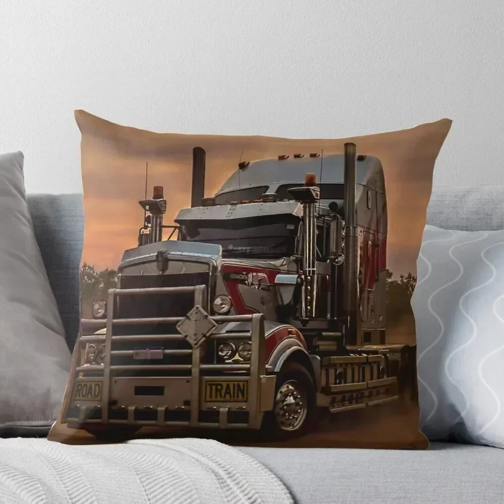 

Prime Mover Kenworth truck at Sunset Throw Pillow autumn decoration Cushion Child pillow
