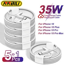 Nnbili 1-5 Stuks Pd 35W Usb C Naar Type C Kabel Voor Iphone 15 Serie Xiaomi Hwawei Snel Opladen Telefoon Data Line Oplader Accessoires