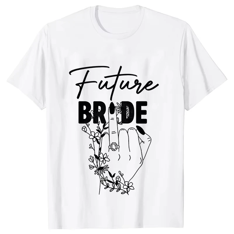 

Team Bride Tees Girls Bachelorette Shirt Woman Single Farewell Tops Evjf Future Bride T-shirt Ring Finger Bridal Wedding Blouse