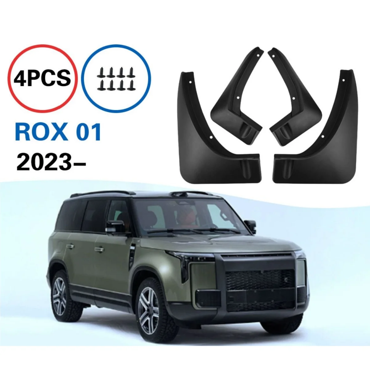 

For Polestones Rox 01 2023-2025 jishi 01 2024 PP Black Mudguard Blocking Mud Sand Modification Accessories Car Modification