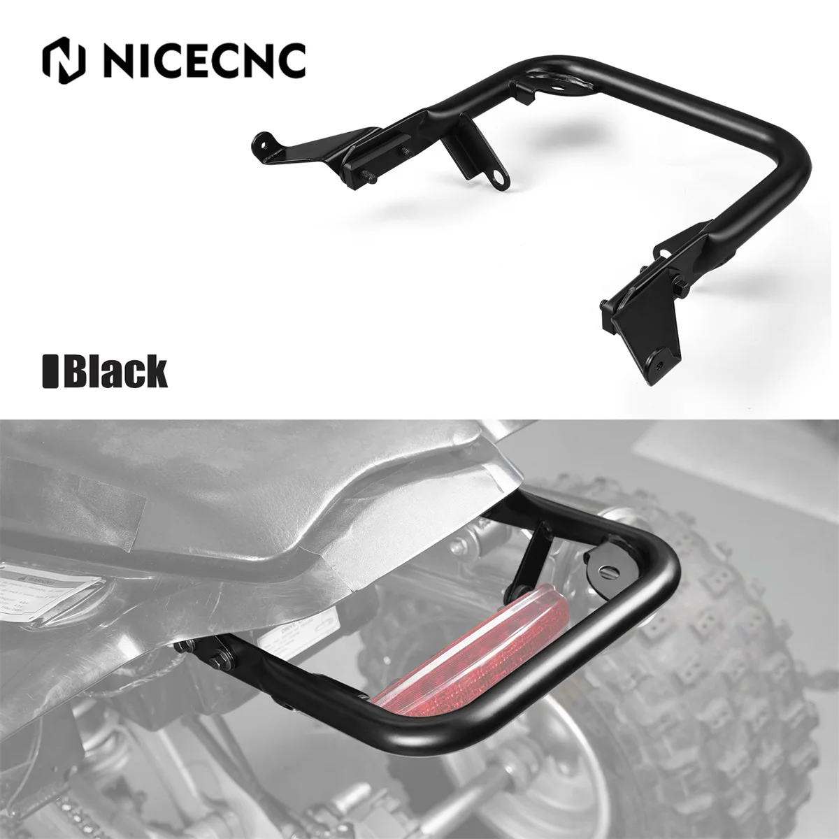 

NICECNC Rear Grab Bar Bumper Luggage Rack Mounting ATV for Honda TRX450R Kick Start 2006-2009 TRX450ER Electric Start 2006-2014