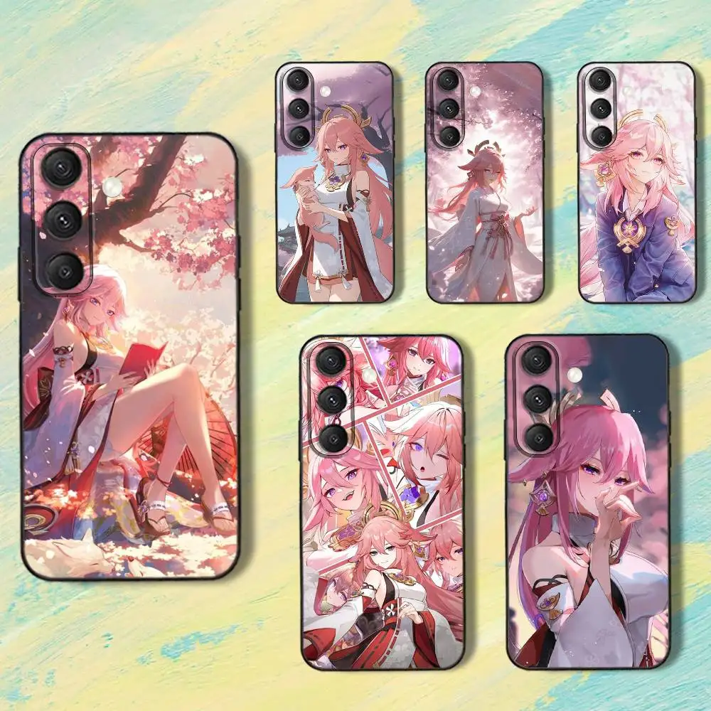 

Sakura M-MikoS Pink Phone Case For Samsung S25,S24,S10,S22,S21,S20,S23,Ultra,Plus,Lite,FE,Soft Silicone Black Cover