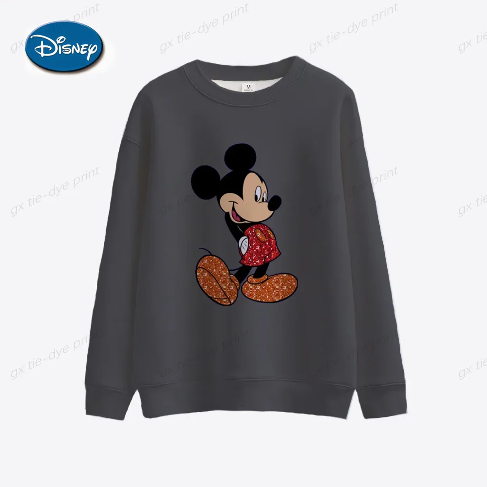 Ladies Elegant Christmas Disney Mickey Minnie Print Sweatshirt 2024 New Autumn Fashion Tops Streetwear Women\'s Pullovers