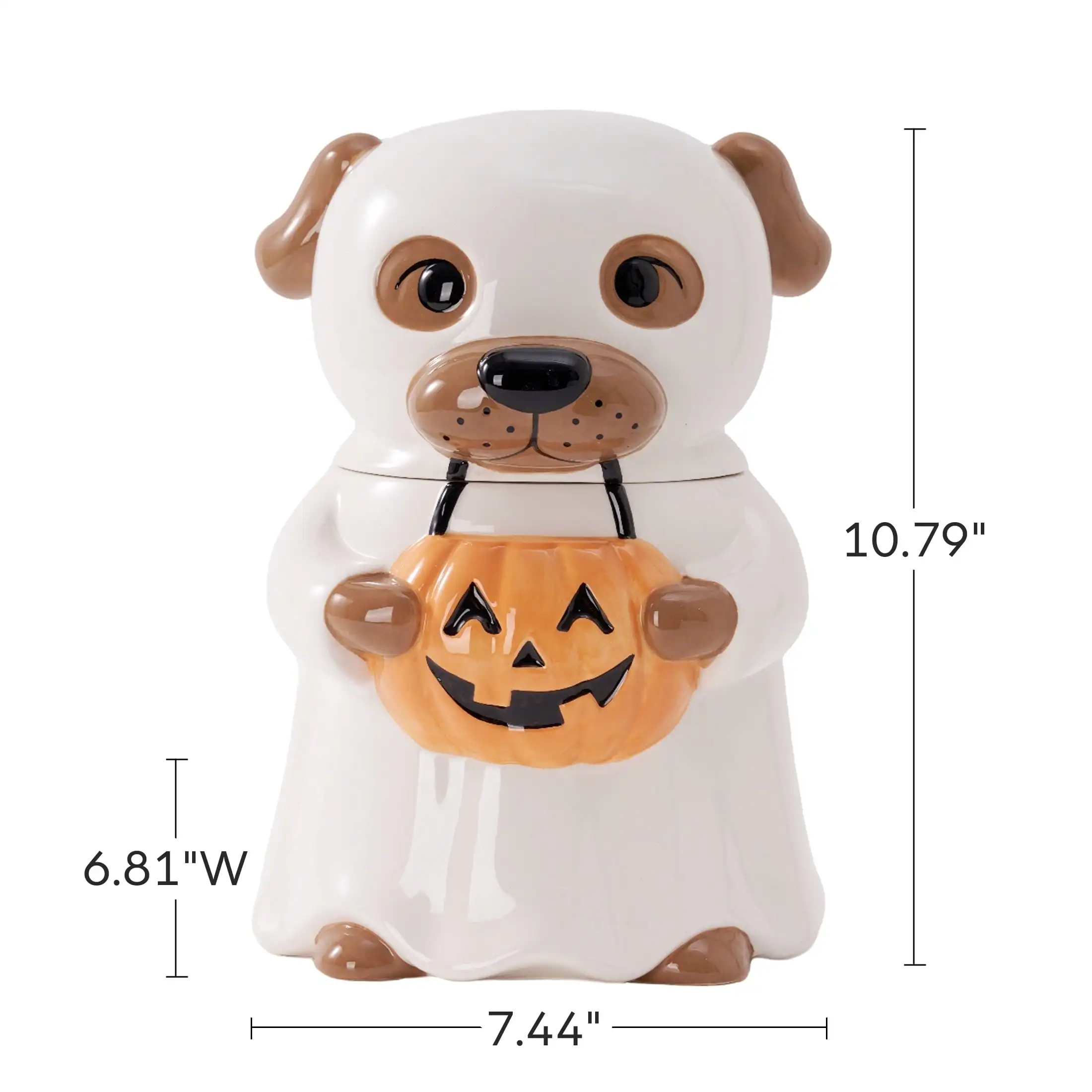 Halloween Ghost Dog Ceramic Cookie Jar