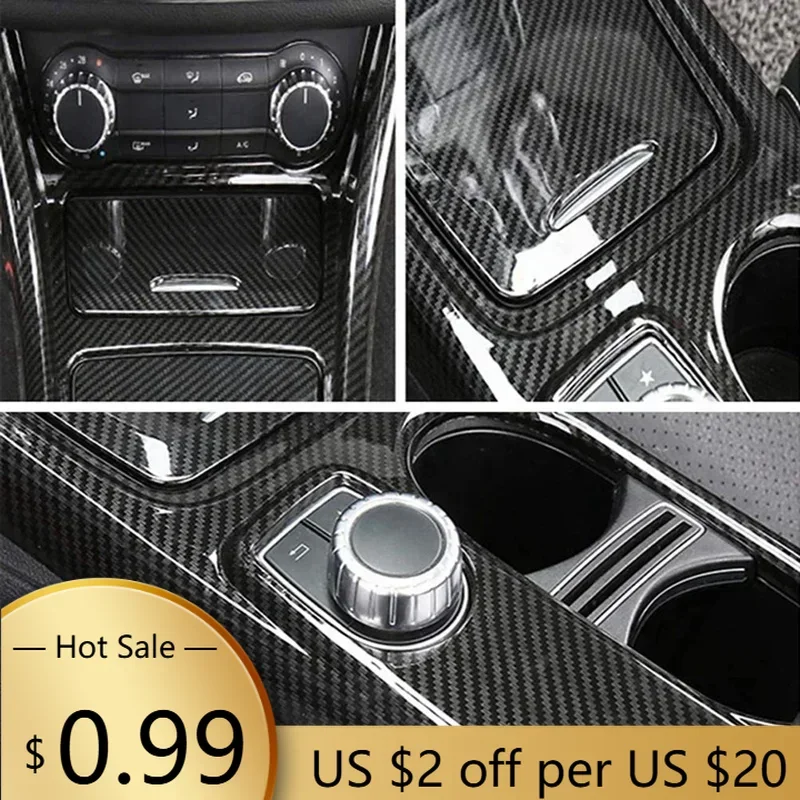 

Чехлы на руль автомобиля, центральная консоль, держатель для чашки с водой, панель, декоративная рамка, наклейка для Mercedes GLA CLA A Class W176 2013-2018