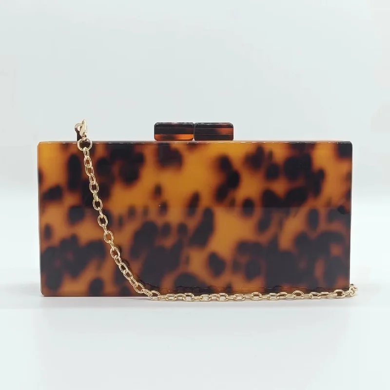 Amber Chain Bag Evening Trendy Clutch Shoulder Vintage Acrylic Summer Women's Bags Promotion Wedding Crossbody Bags