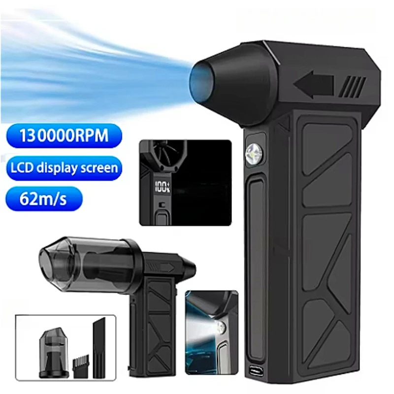

130000RPM Mini Turbo Jet Fan Violent Blower Handheld Brushless Motor Industrial Duct Fan Compression Blower Keyboard Car Cleaner