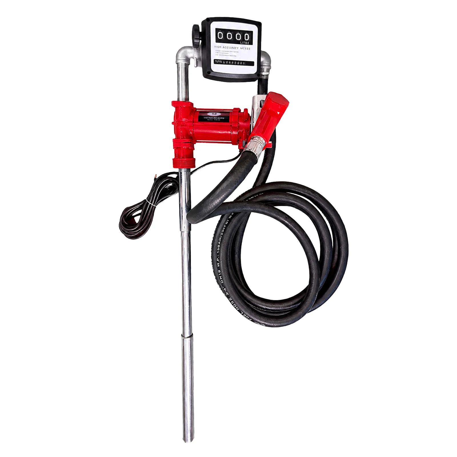 12V/24V DC Metered Refuel Pump Assembly Auto Start-Stop for Diesel Storage Drums & Machine Fuel Tanks