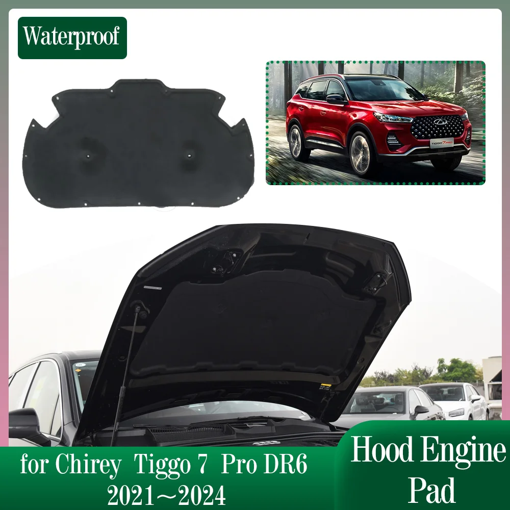 

Изоляция капота автомобиля для Chirey Tiggo 7 Pro DR6 2021 ~ 2024 2022 Звуконепроницаемая Тепловая хлопковая подкладка для багажника подкладка крышка аксессуары