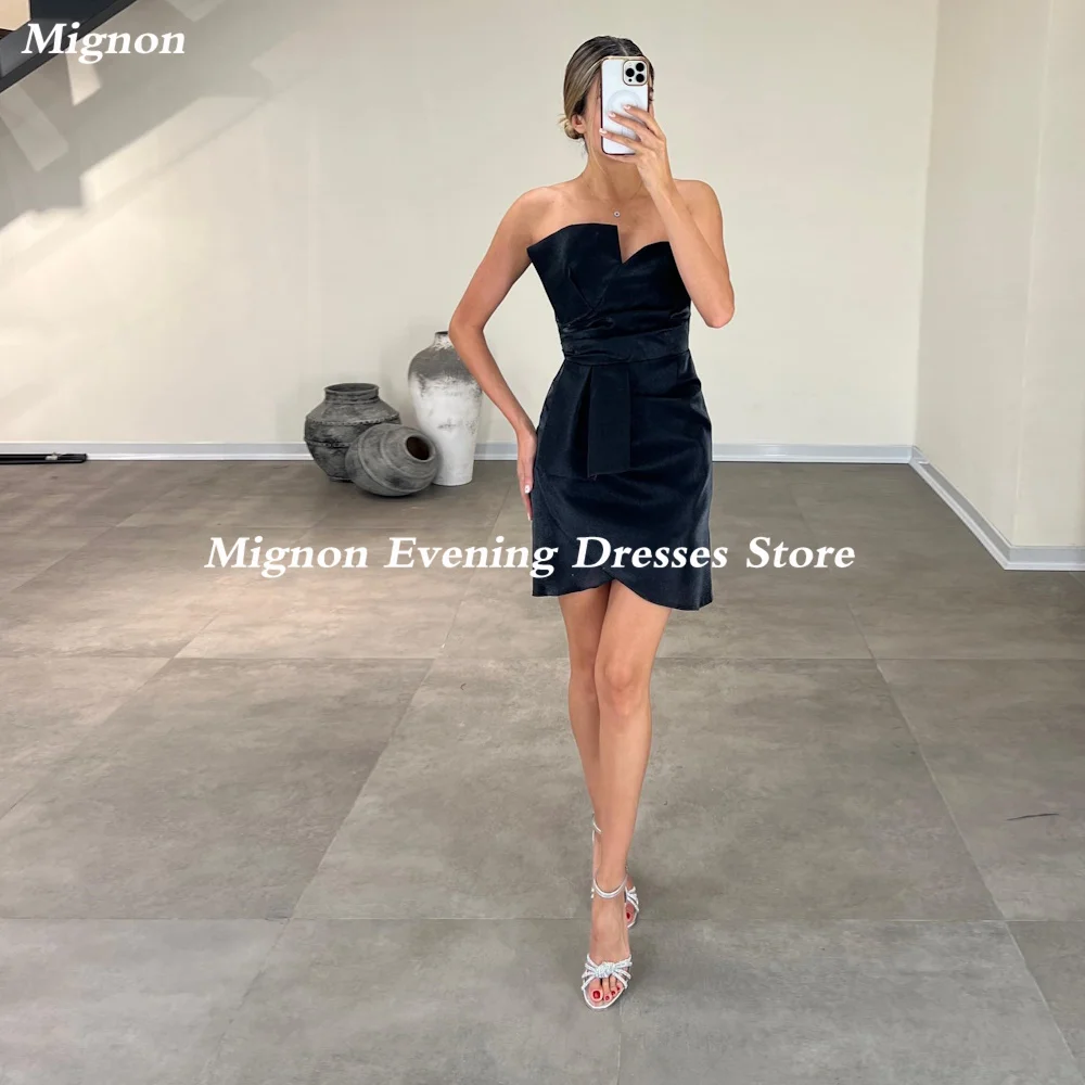 

Mignon Satin Mermaid Strapless Short Populer Prom Gown Ruffle Knee-length Formal Elegant Evening Party Dress for Women 2023