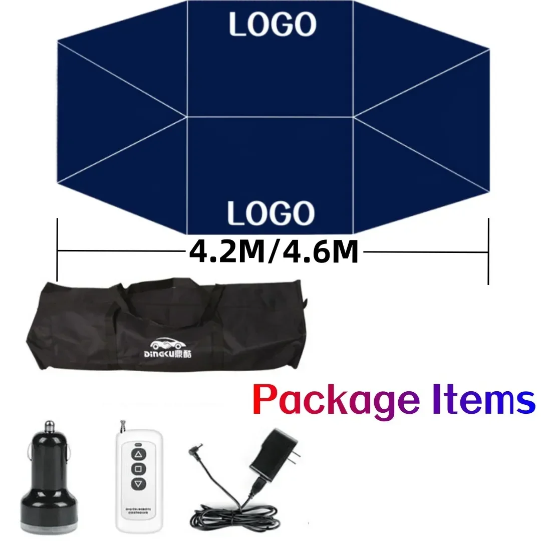Imagem -05 - Anti-uv Dobrável Automático Sombra Sun Cobertura do Carro no Telhado Guarda-chuva Impermeável do Carro com Controle Remoto 4.2m 4.6m