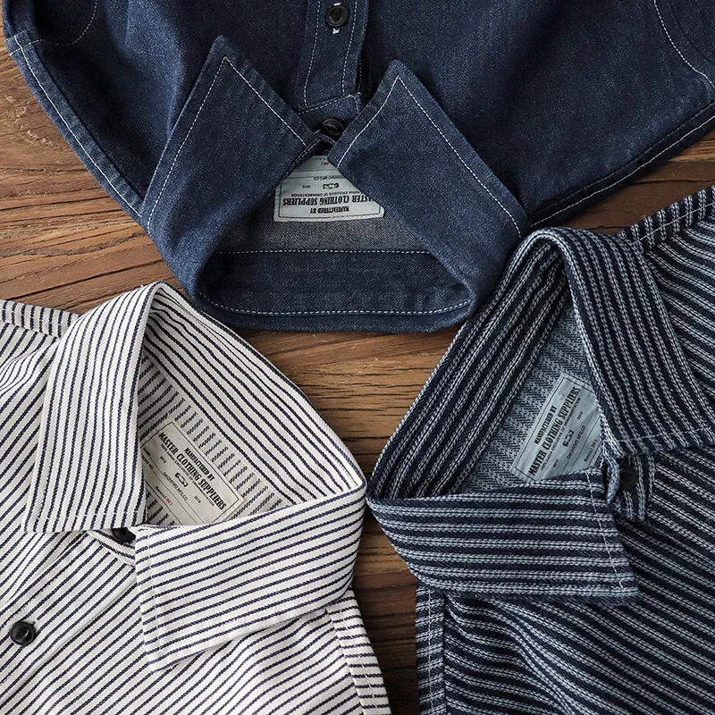 

Мужская джинсовая одежда irt Spring Autumn Design Sensation Small ence Japanese Sle Retro Bla White Stripes Спецодежда irt