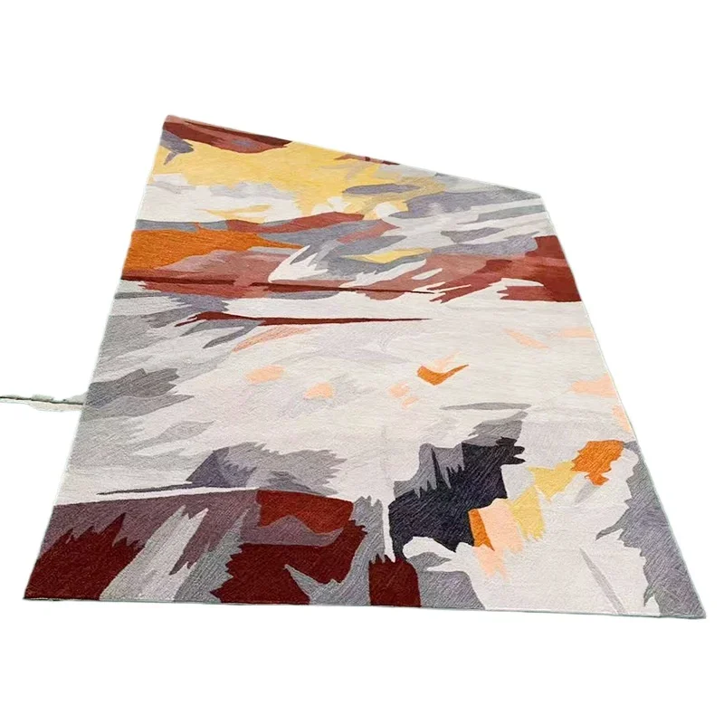 

Handmade wool bamboo fiber, light luxury Italian simple villa living room, bedside blanket mixed color gradual change