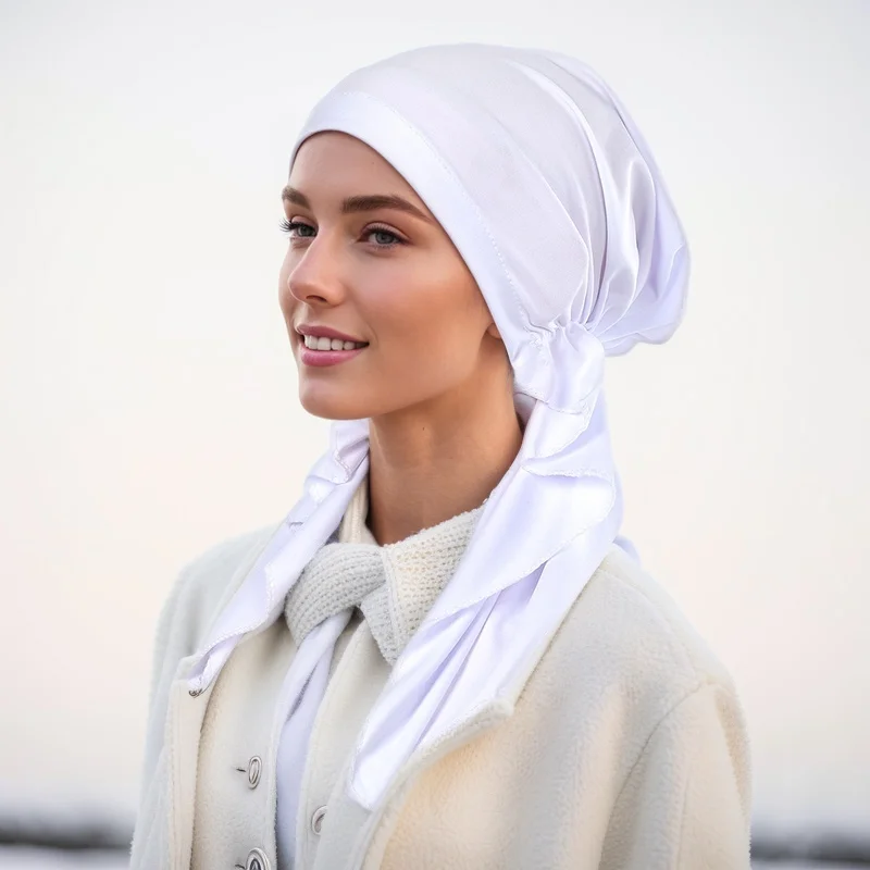 New Arrival Cotton Inner Hijab Wrap Woman Muslim Hijab Undercap Solid Color Hat Headband Soft Head Scarf Bonnet 2024 Turban