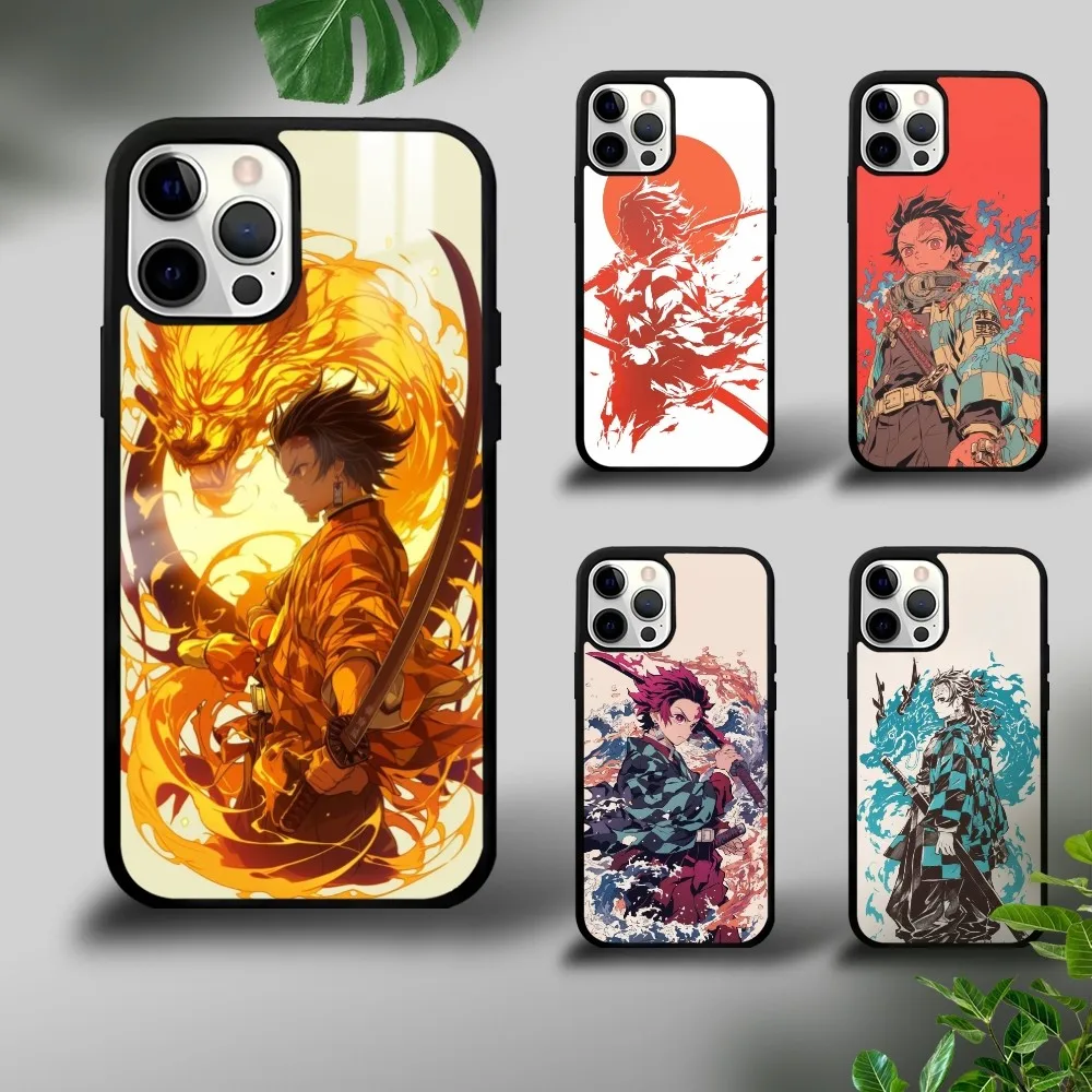 T-Tanjiro Kamado Anime Phone Case For iPhone 16 15 14 13 12 11 Pro Xs Max Mini Plus Celulares Hard Funda