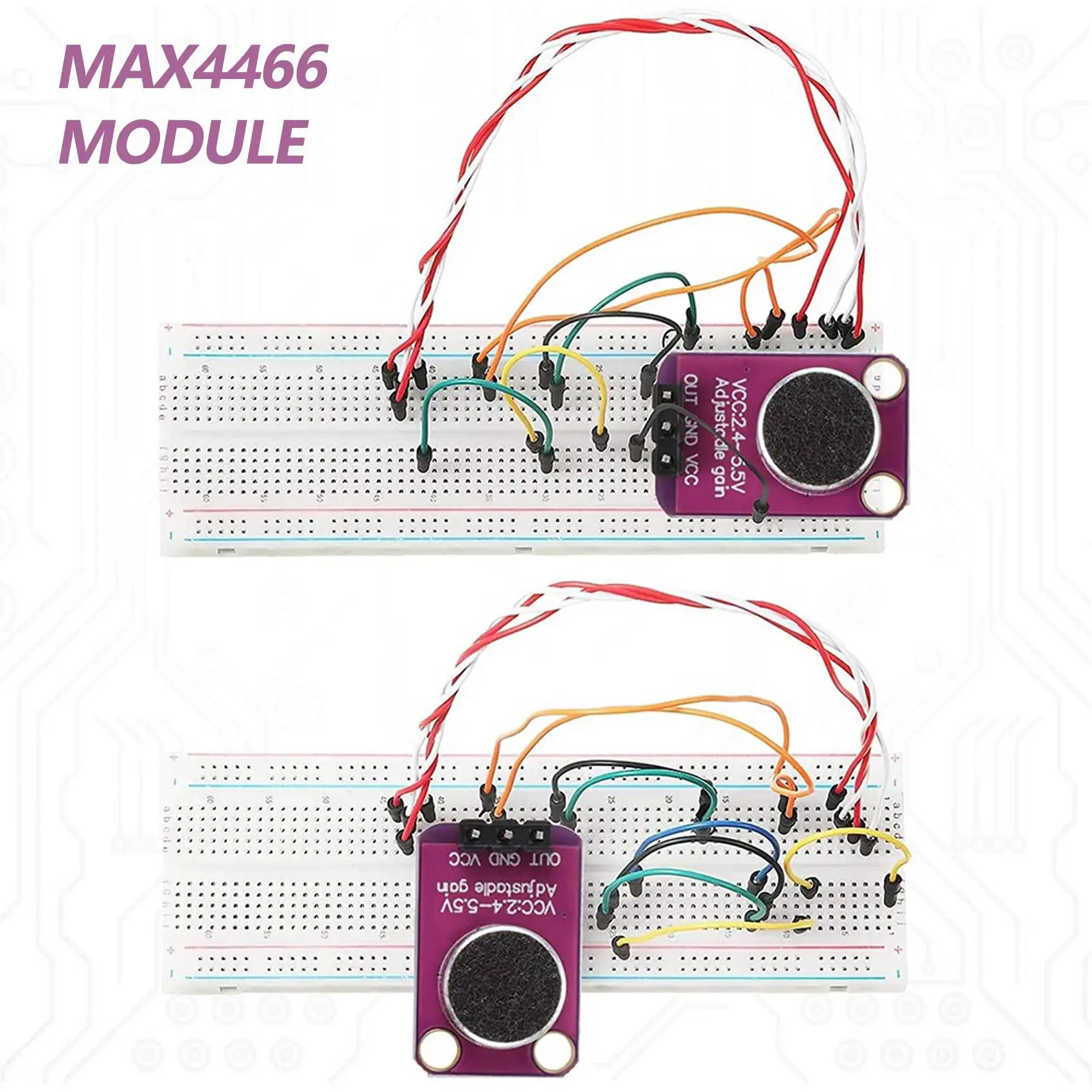 10ชิ้นไมโครโฟนลำโพง electret ปรับได้โมดูล MAX4466ไมโครโฟนพรีแอมพลิฟายเออร์บอร์ดแยกสีม่วงสำหรับ Arduino