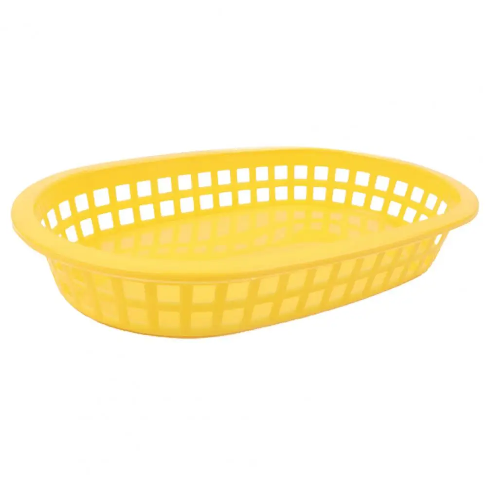 Cesta de plástico para alimentos, vajilla de forma ovalada para patatas fritas, platos de almacenamiento de comida rápida para restaurante, 1 unidad/12 piezas