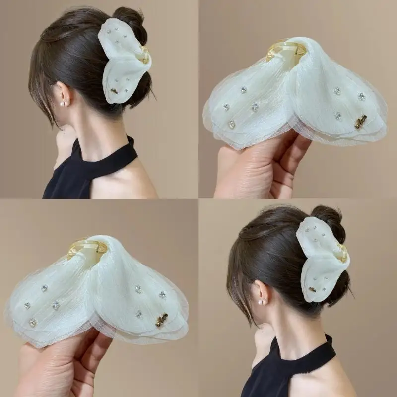 Stoff-Dreieck-Haarspange für Damen, elegante Haarklammer, modische Haarspange für Mädchen, Haarspange für den Hinterkopf, Pferdeschwanz-Haarspange, Haar-Accessoires – Detail 6