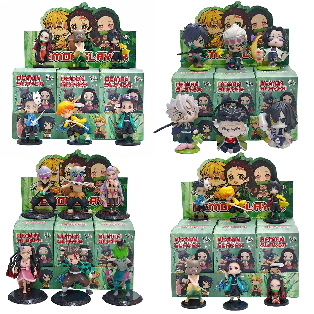 

2026 стилей, аниме Demon Slayer: Kimetsu no Yaiba, набор слепых коробок, фигурка ручной работы, мультяшная кукла из ПВХ, украшение для рабочего стола, Рождественский подарок