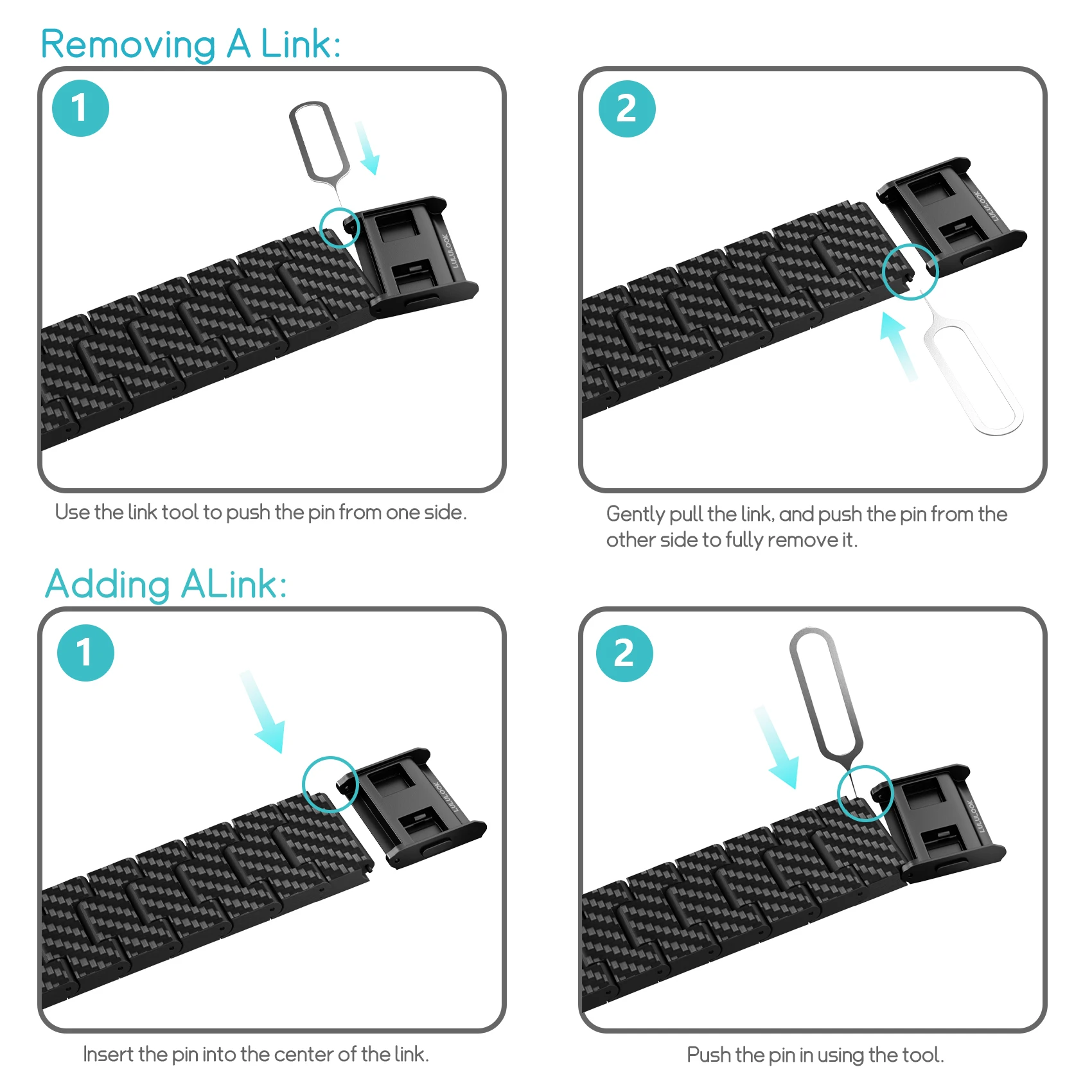 LULULOOK Watch Band For Apple Watch Ultra 2/10/9/8/7/6/SE/5 49/46/45/44/42/41/40/38mm.Carbon Fiber Band with Dual Magnetic Clasp