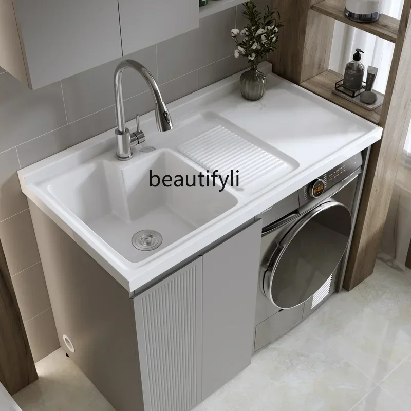 M182 Paint Stainless Steel Balcony Washing Machine All-in-One Cabinet Wash Wardrobe Partner Combination