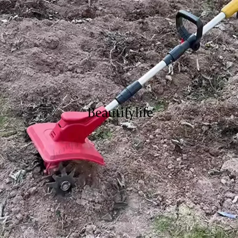 M138  New lithium battery micro tiller soil loosening tiller rechargeable foldable rotary tiller garden tool